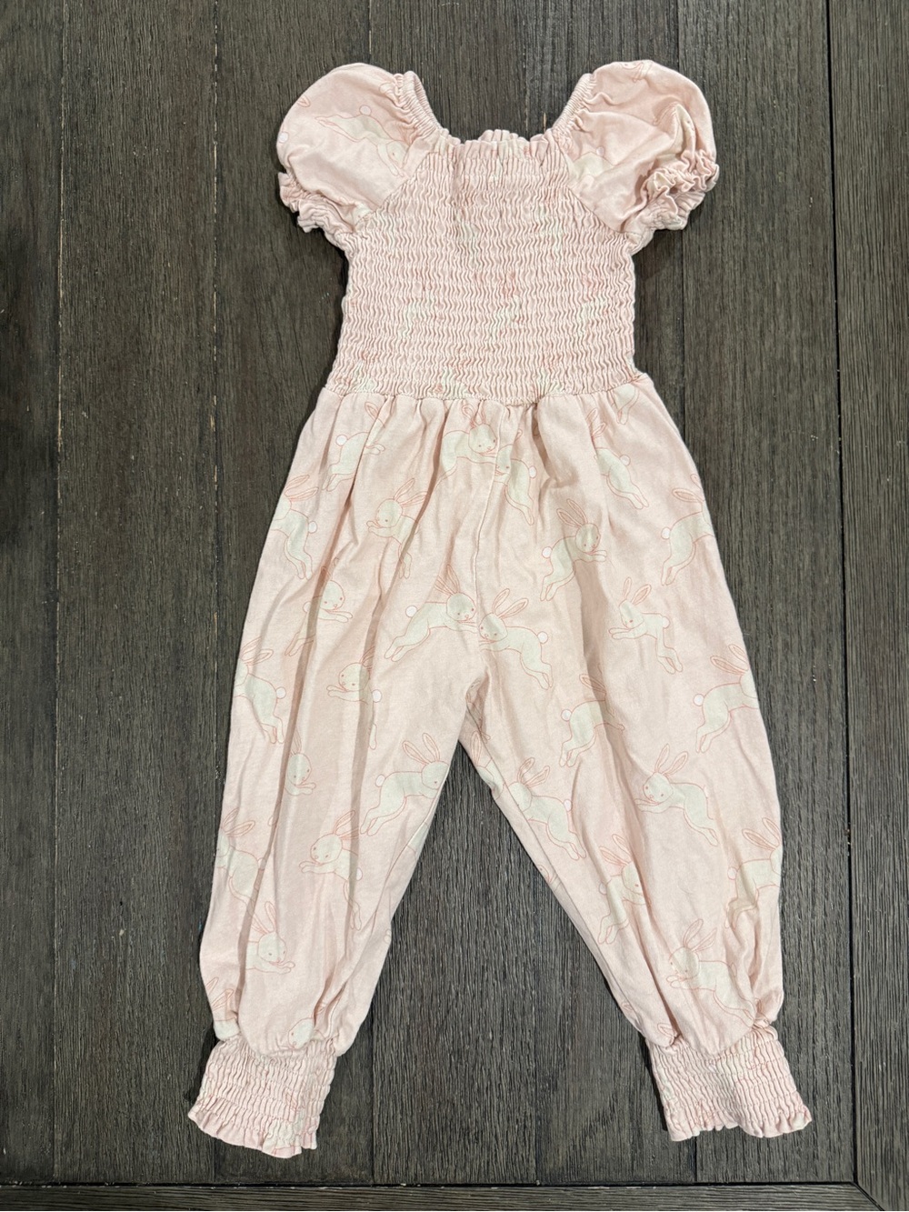 SweetHoney Light Pink Smocked Bunny Romper Jumpsuit